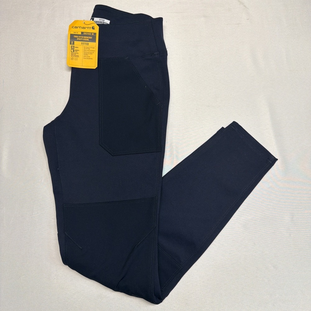Carhartt Women's Force Fitted Midweight Utility Leggings Small 4-6 Navy BN2482-W